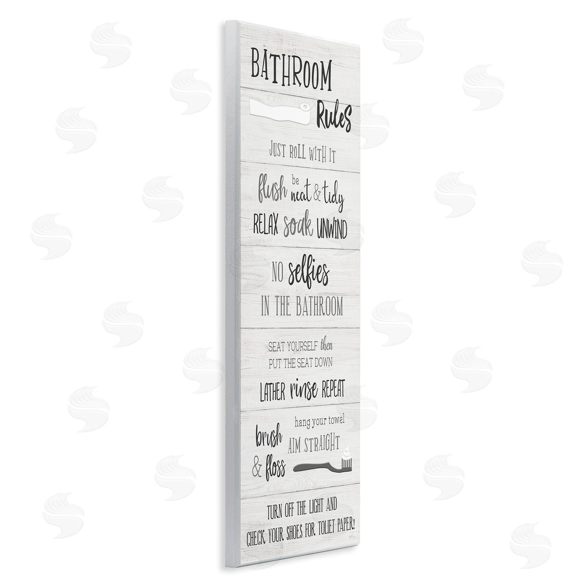 Fun Bathroom Rules Sign Wood Plaque Wall Art, Home Decor by Natalie Carpentieri