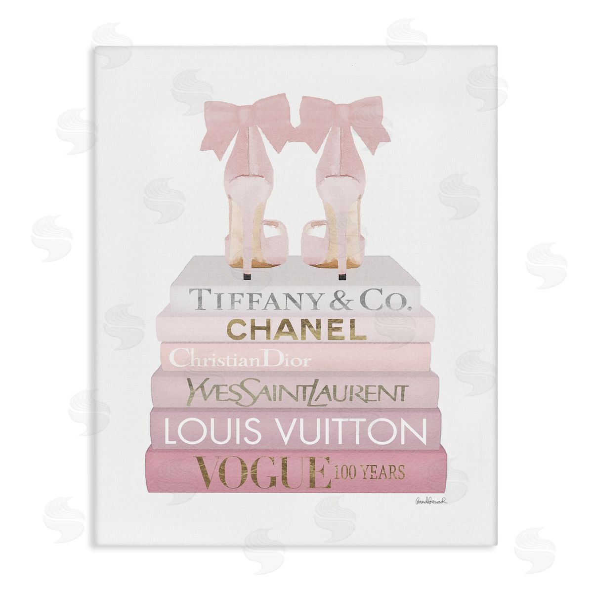 Chic Shoes Glam Bookstack Canvas Wall Art, Home Decor by Amanda Greenwood