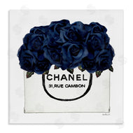 Amanda Greenwood | Trendy Chic Navy Blue Roses