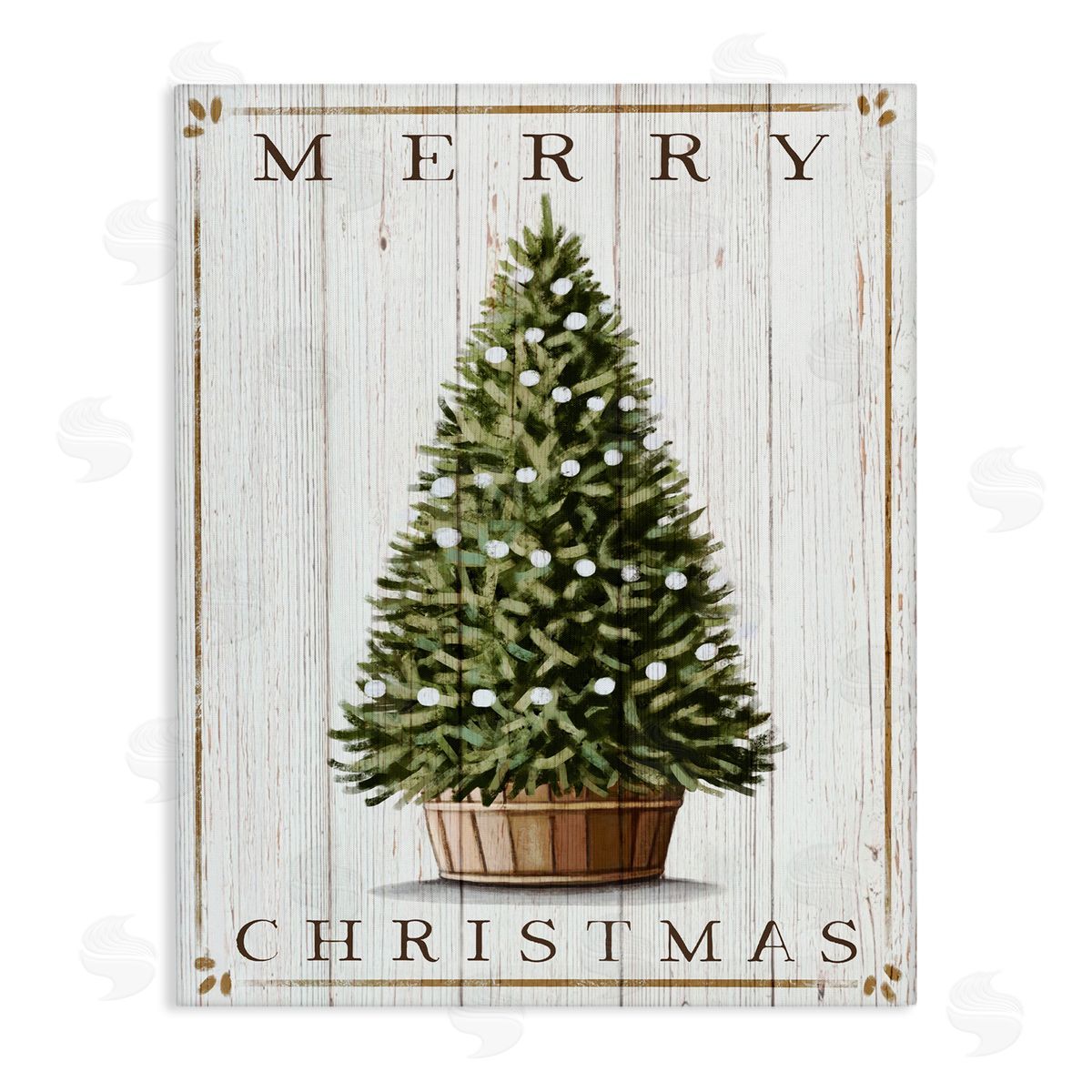 Merry Christmas Country Tree Canvas Wall Art, Home Decor by Elizabeth Tyndall