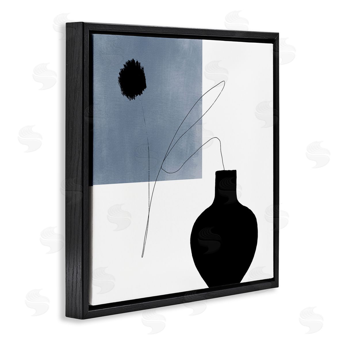 Bellassai Art Breath of Fresh Air Modern Shape Abstraction Black Floating Frame Canvas Wall Art Print