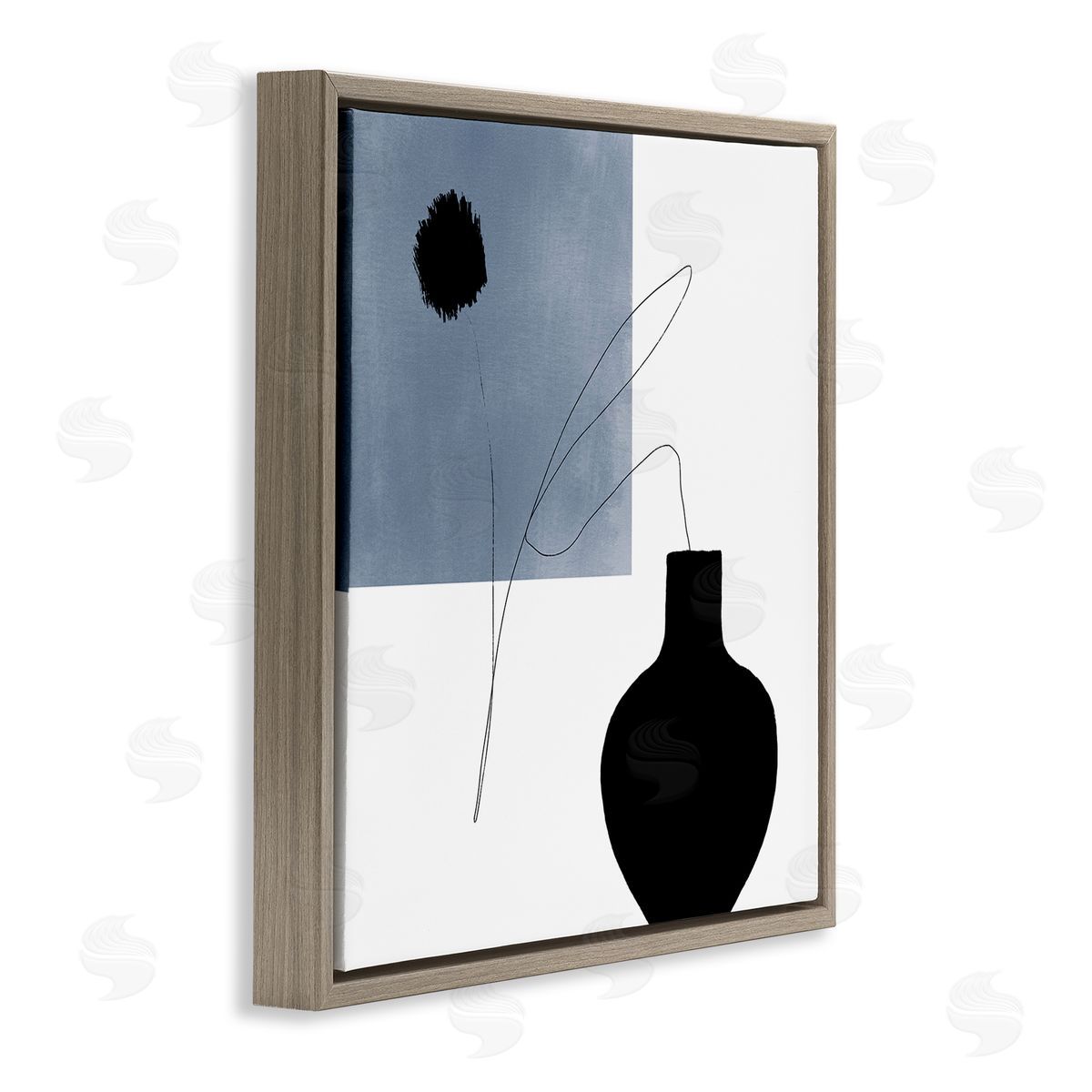 Bellassai Art Breath of Fresh Air Modern Shape Abstraction Brown Floating Frame Canvas Wall Art Print