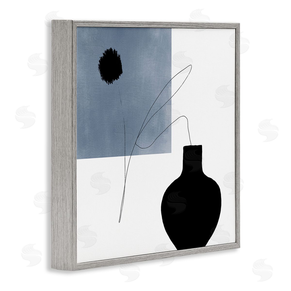 Bellassai Art Breath of Fresh Air Modern Shape Abstraction Gray Framed Glicee Wall Art Print