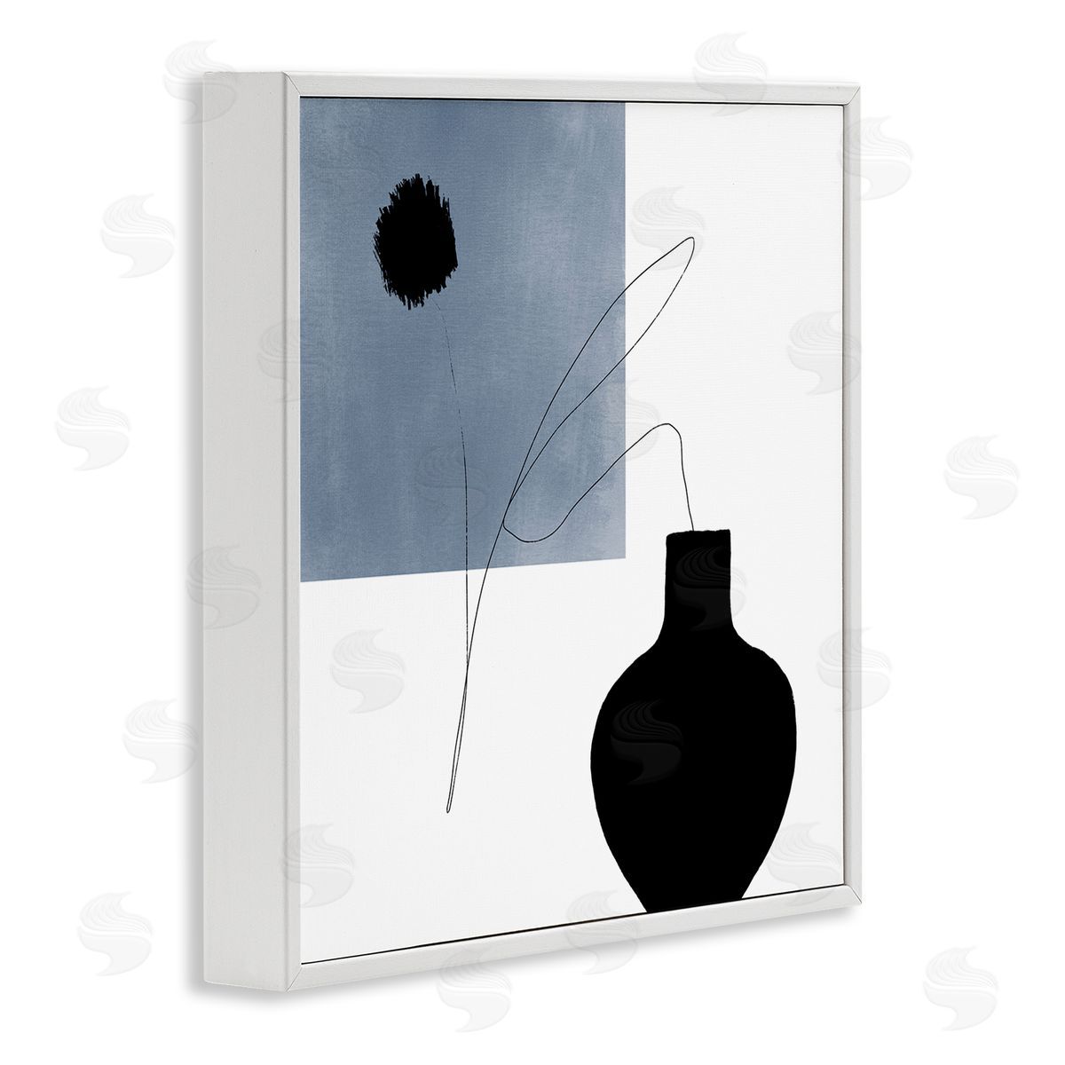Bellassai Art Breath of Fresh Air Modern Shape Abstraction White Framed Glicee Wall Art Print