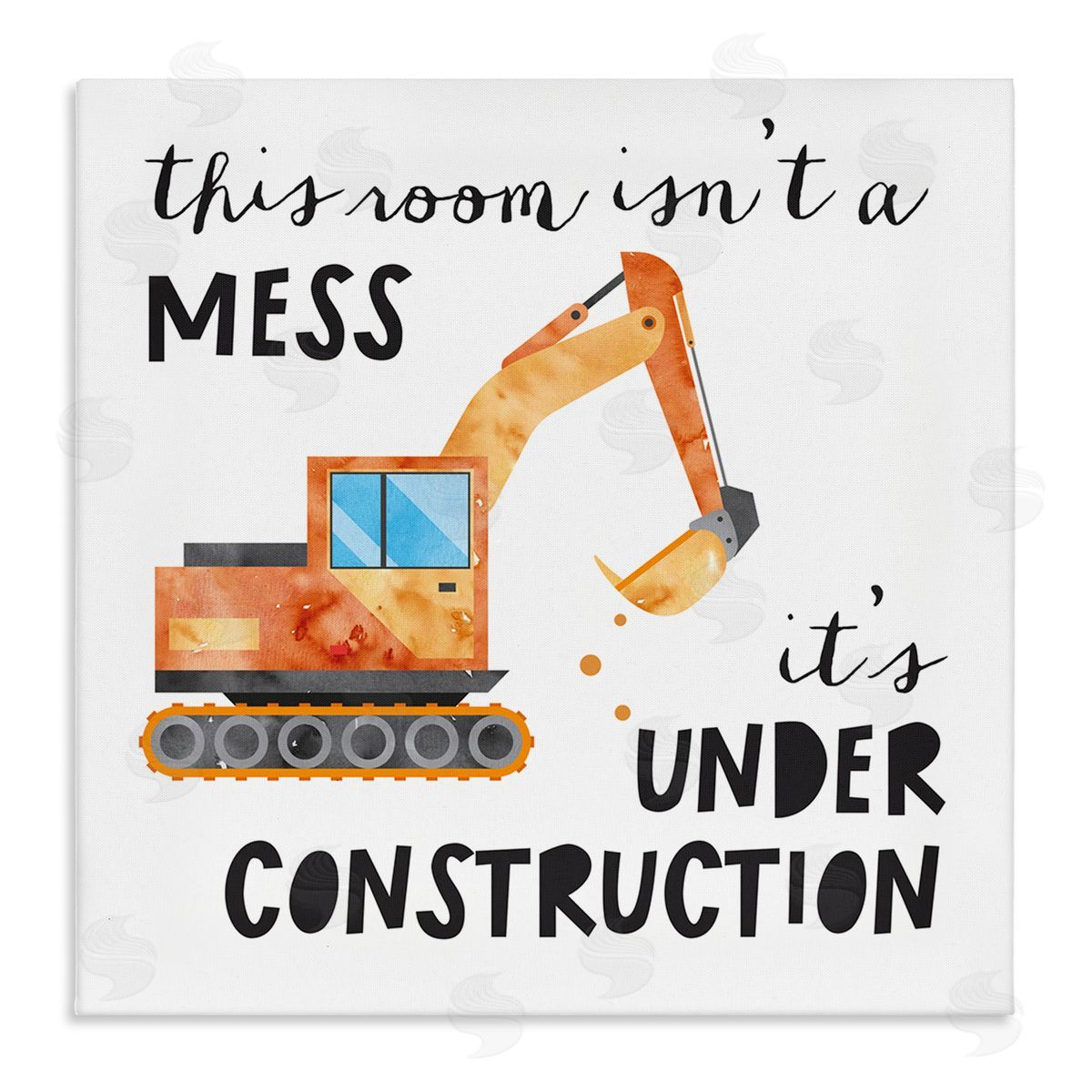 Jennifer McCully This Room is Under Construction Kids' Room Sign  Stretched Canvas Wall Art Print