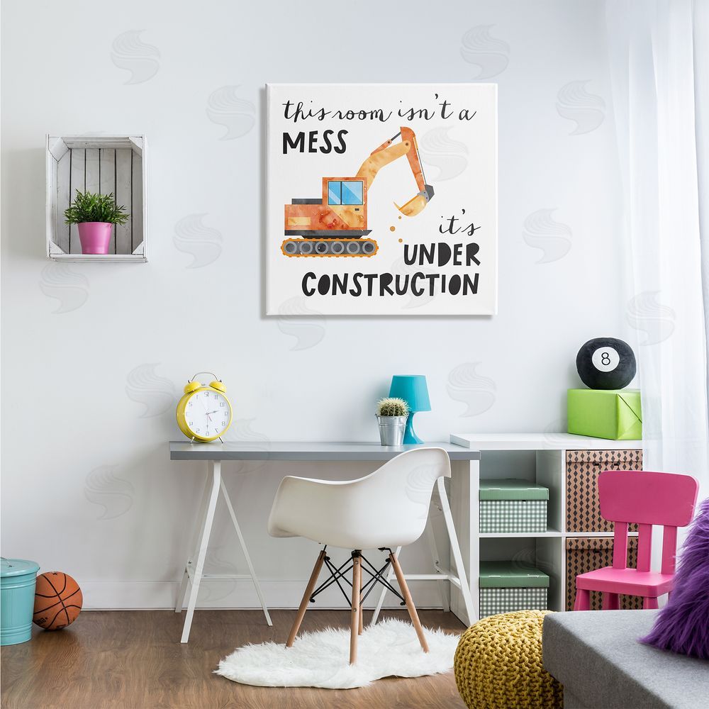 Jennifer McCully This Room is Under Construction Kids' Room Sign  Canvas Wall Art in Room