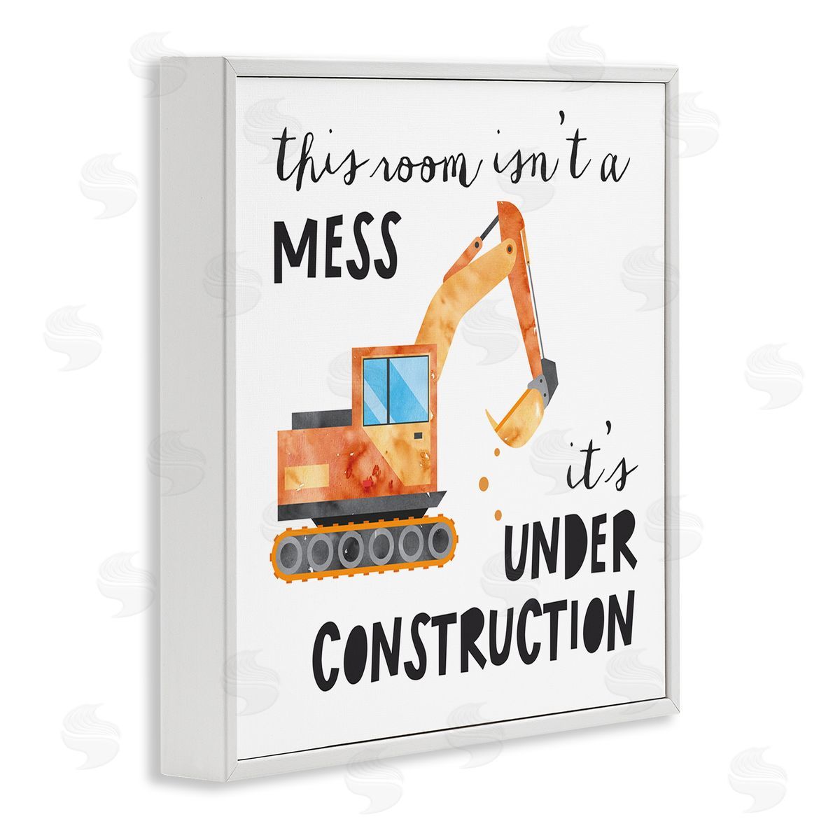 Jennifer McCully This Room is Under Construction Kids' Room Sign  White Framed Glicee Wall Art Print