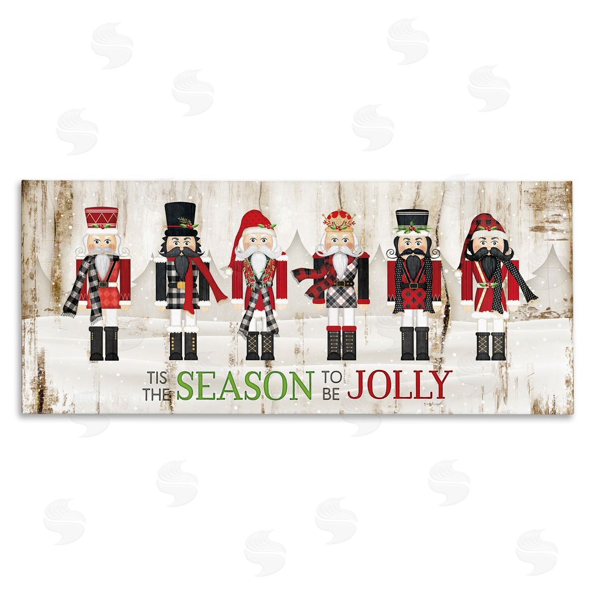 Festive Phrase Winter Nutcrackers Canvas Wall Art, Home Decor by Jennifer Pugh