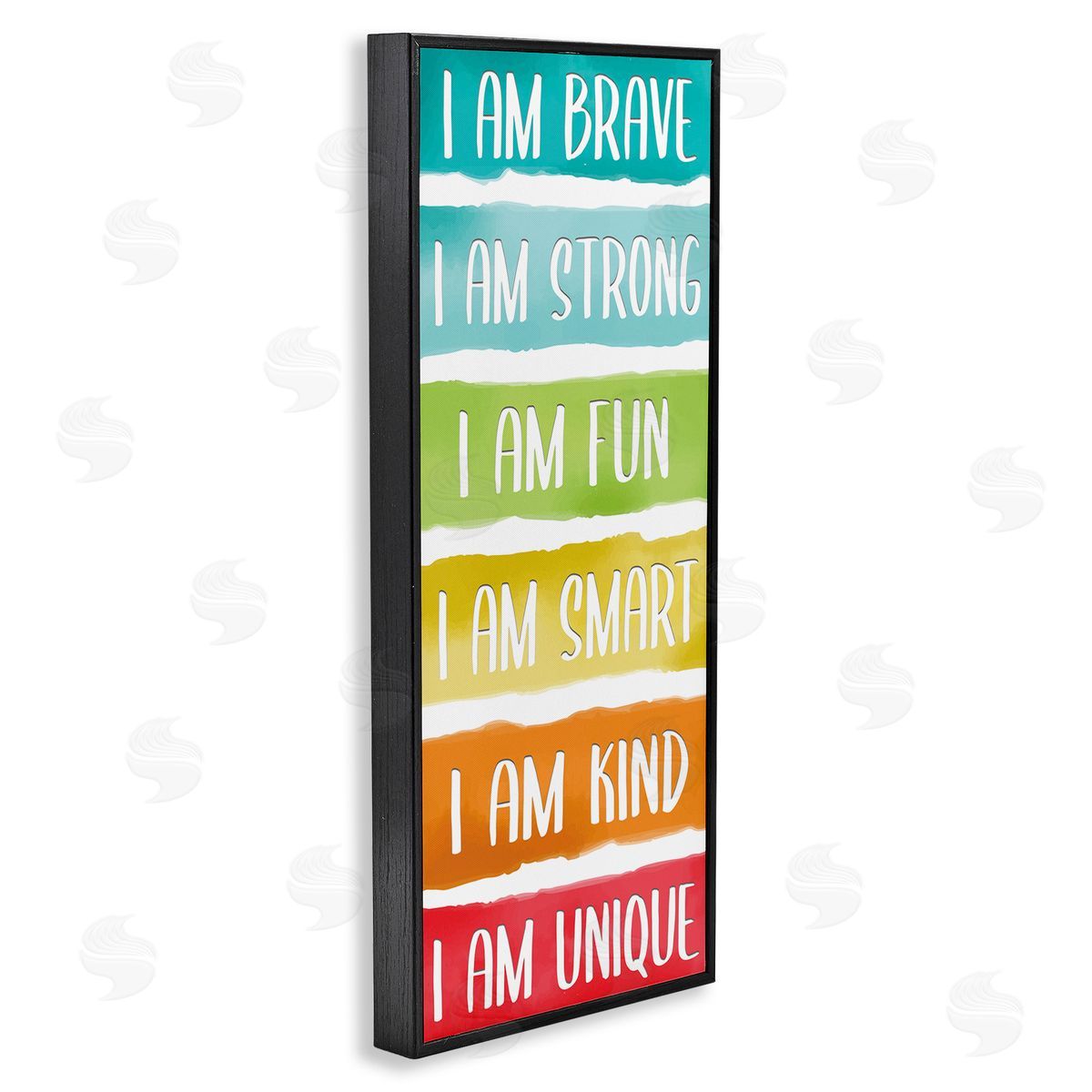 Fun Inspirational Rainbow Phrases Black Frame Print Wall Art, Home Decor by Kim Allen