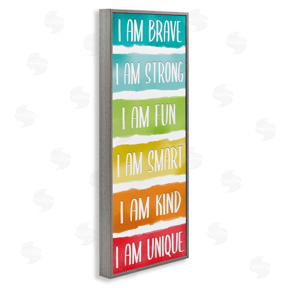 Fun Inspirational Rainbow Phrases Grey Frame Print Wall Art, Home Decor by Kim Allen