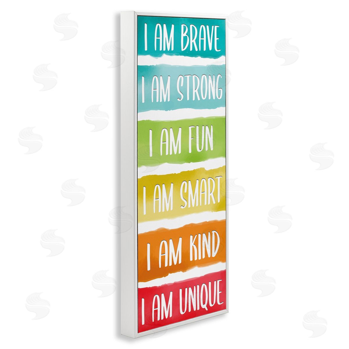 Fun Inspirational Rainbow Phrases White Frame Print Wall Art, Home Decor by Kim Allen