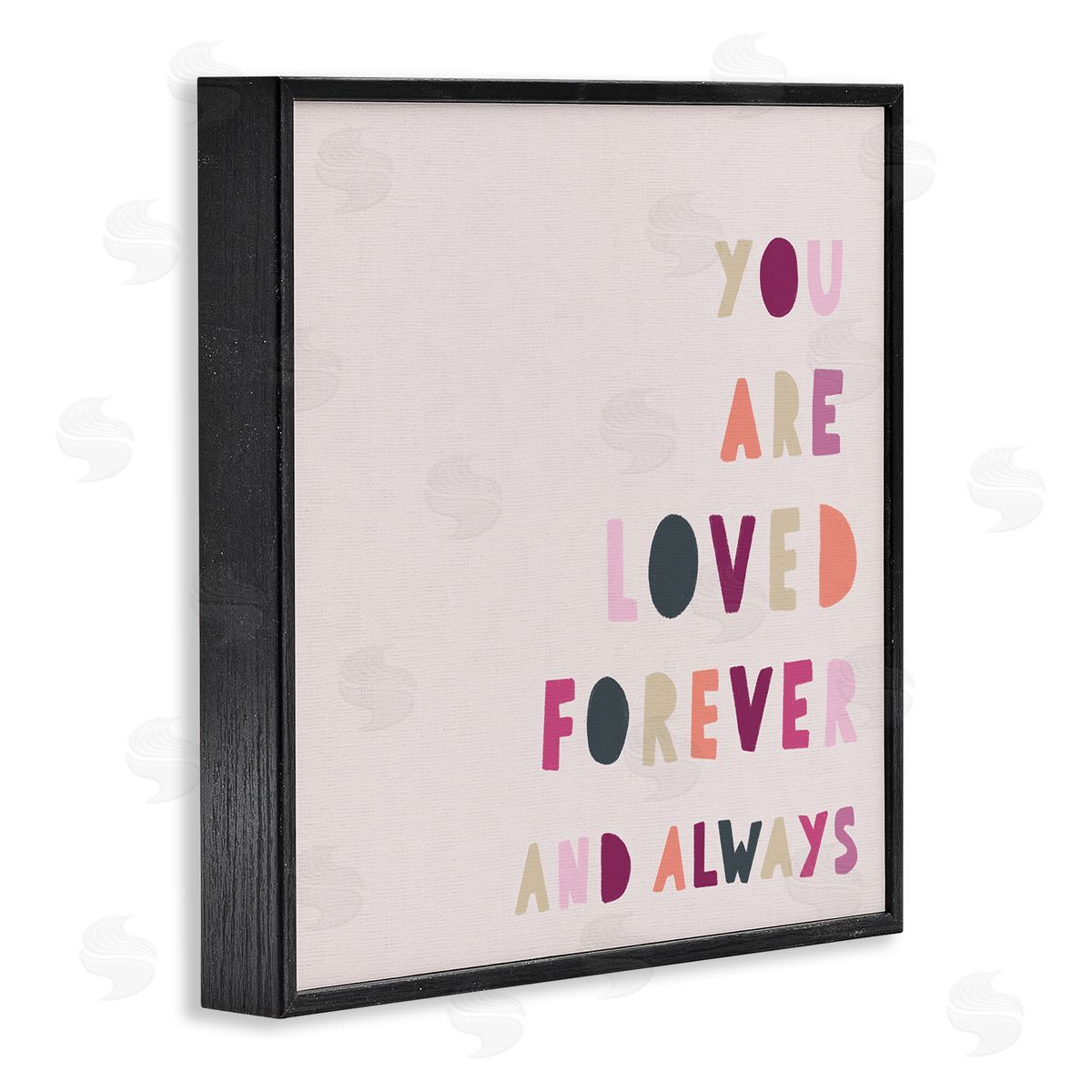 Leah Straatsma You are Loved Forever Phrase Playful Love Sentiment Black Framed Glicee Wall Art Print