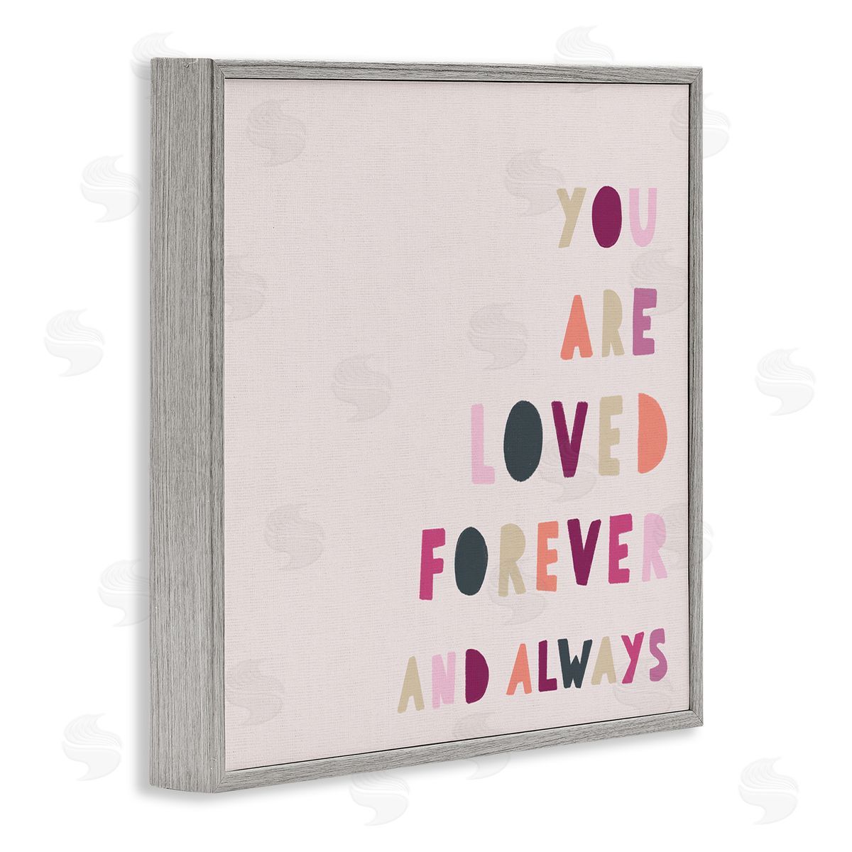 Leah Straatsma You are Loved Forever Phrase Playful Love Sentiment Gray Framed Glicee Wall Art Print