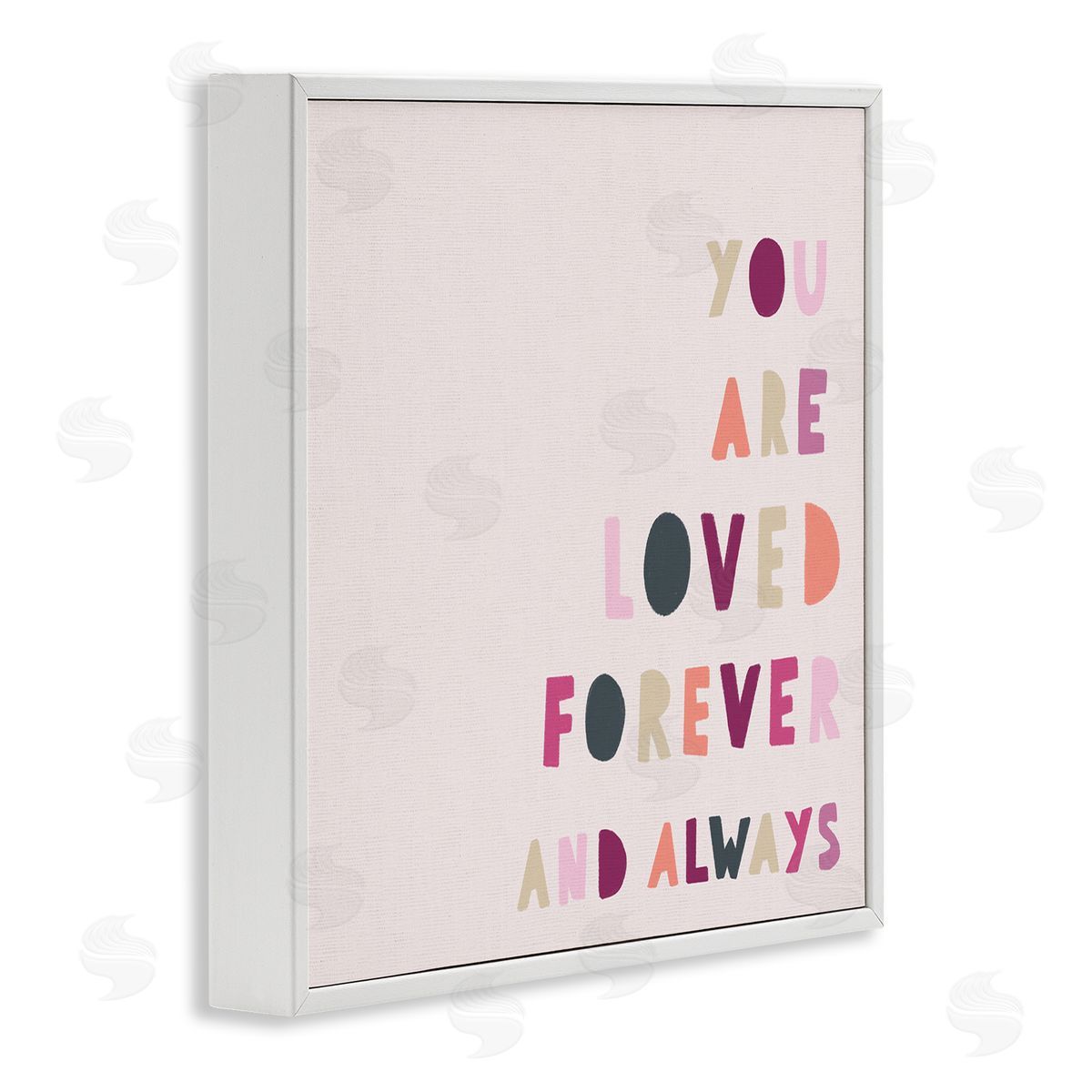 Leah Straatsma You are Loved Forever Phrase Playful Love Sentiment White Framed Glicee Wall Art Print