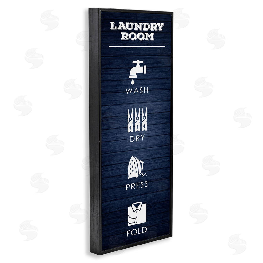 Melody Hogan | Laundry Room Icons Rustic Blue