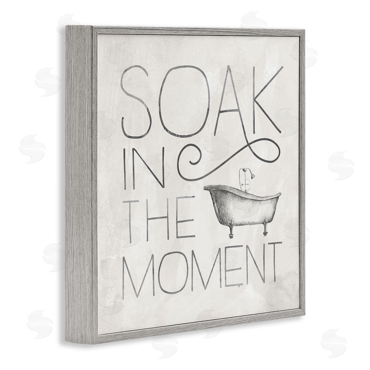 Vintage Bathroom Soak Phrase Grey Frame Print Wall Art, Home Decor by Nina Pierce