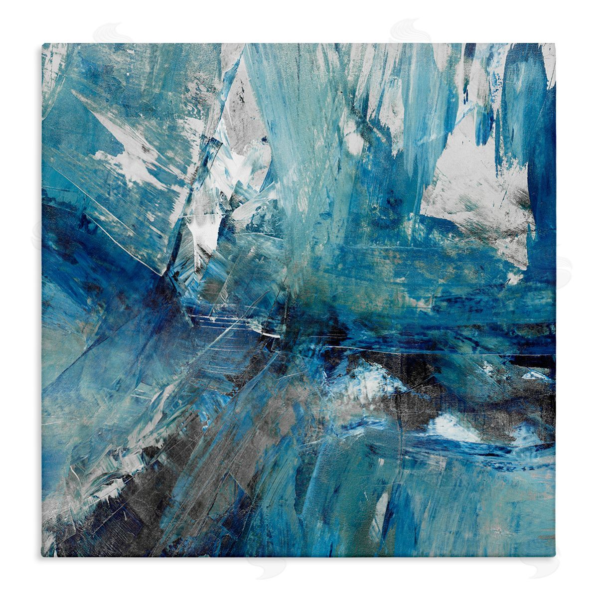 Sarah Stockstill Lively Blue Paint Movement Abstract Bold Composition Stretched Canvas Wall Art Print