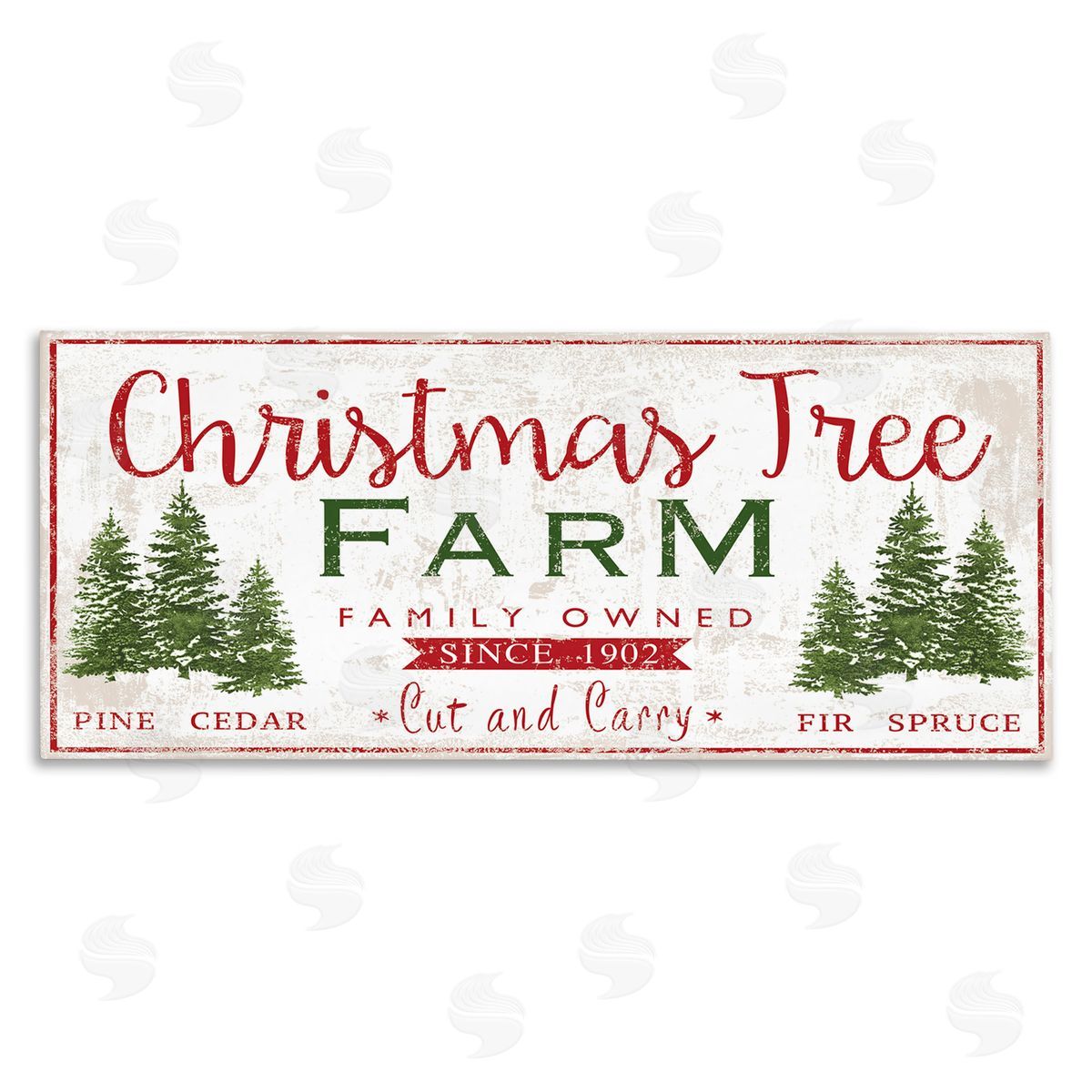 Vintage Christmas Tree Farm Canvas Wall Art, Home Decor by P.S. Art