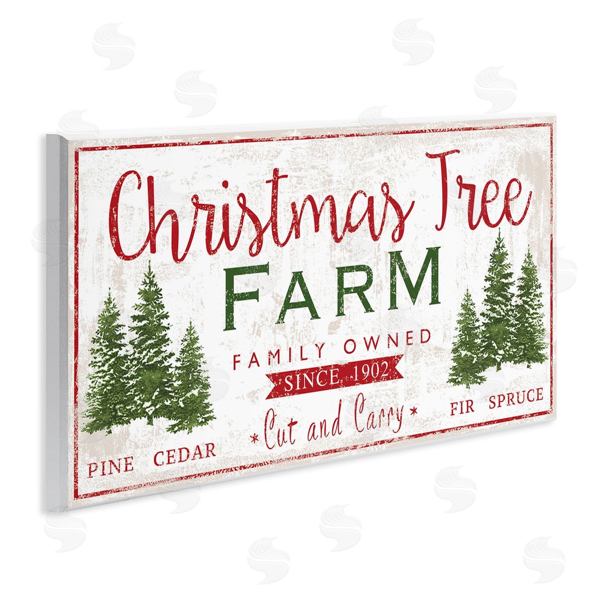 Vintage Christmas Tree Farm Wood Plaque Wall Art, Home Decor by P.S. Art