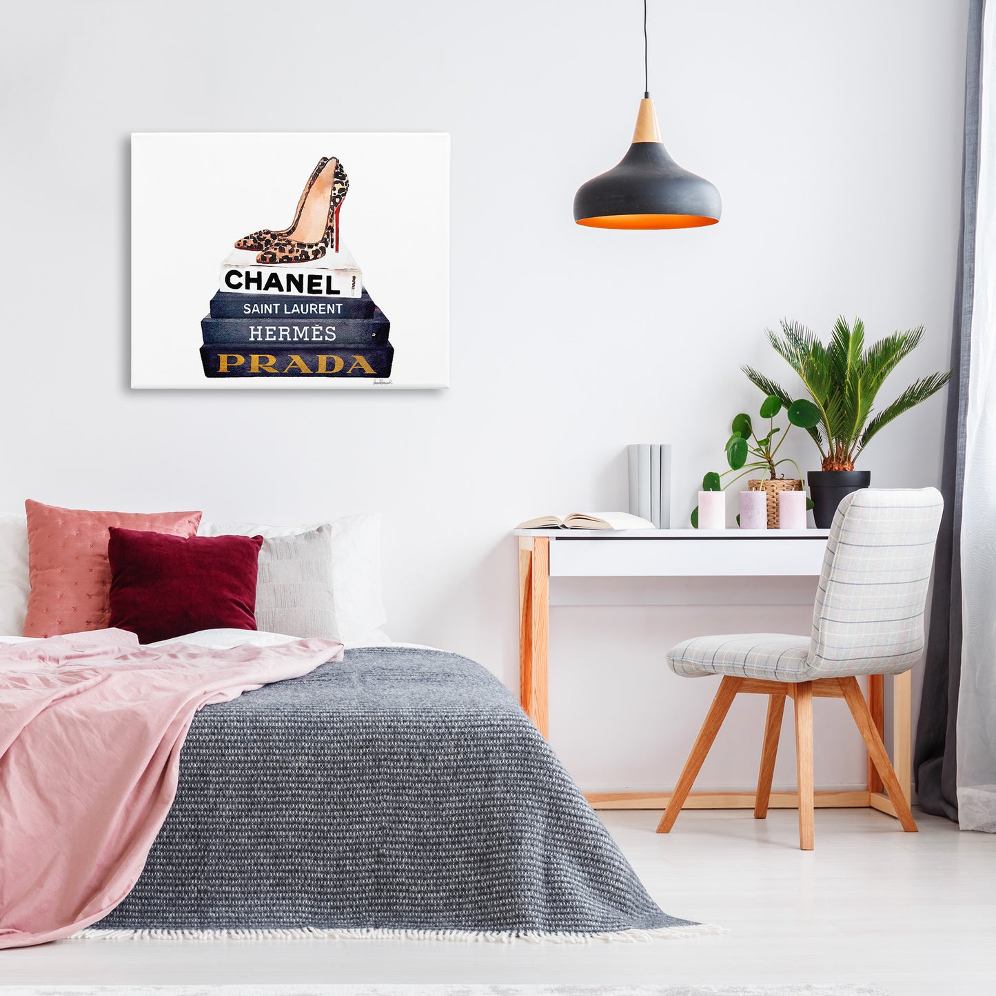Glam Fashion Book Set Canvas Wall Art in Room, Home Decor by Amanda Greenwood