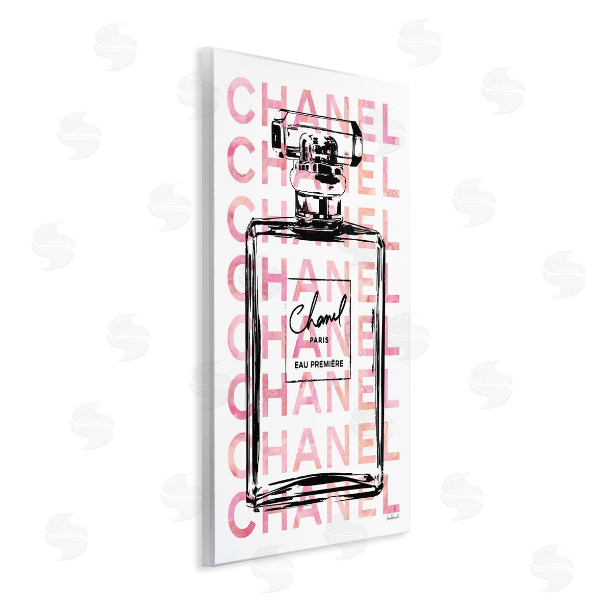 Glam Perfume Bottle Brand Text Wood Plaque Wall Art, Home Decor by Amanda Greenwood