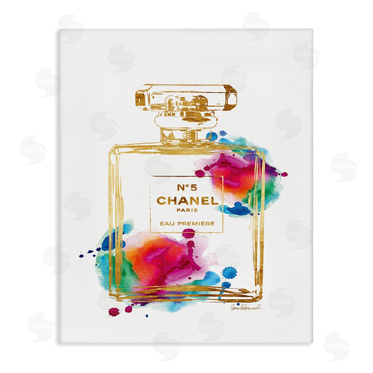 Fashion Perfume Gold Accent Canvas Wall Art, Home Decor by Amanda Greenwood
