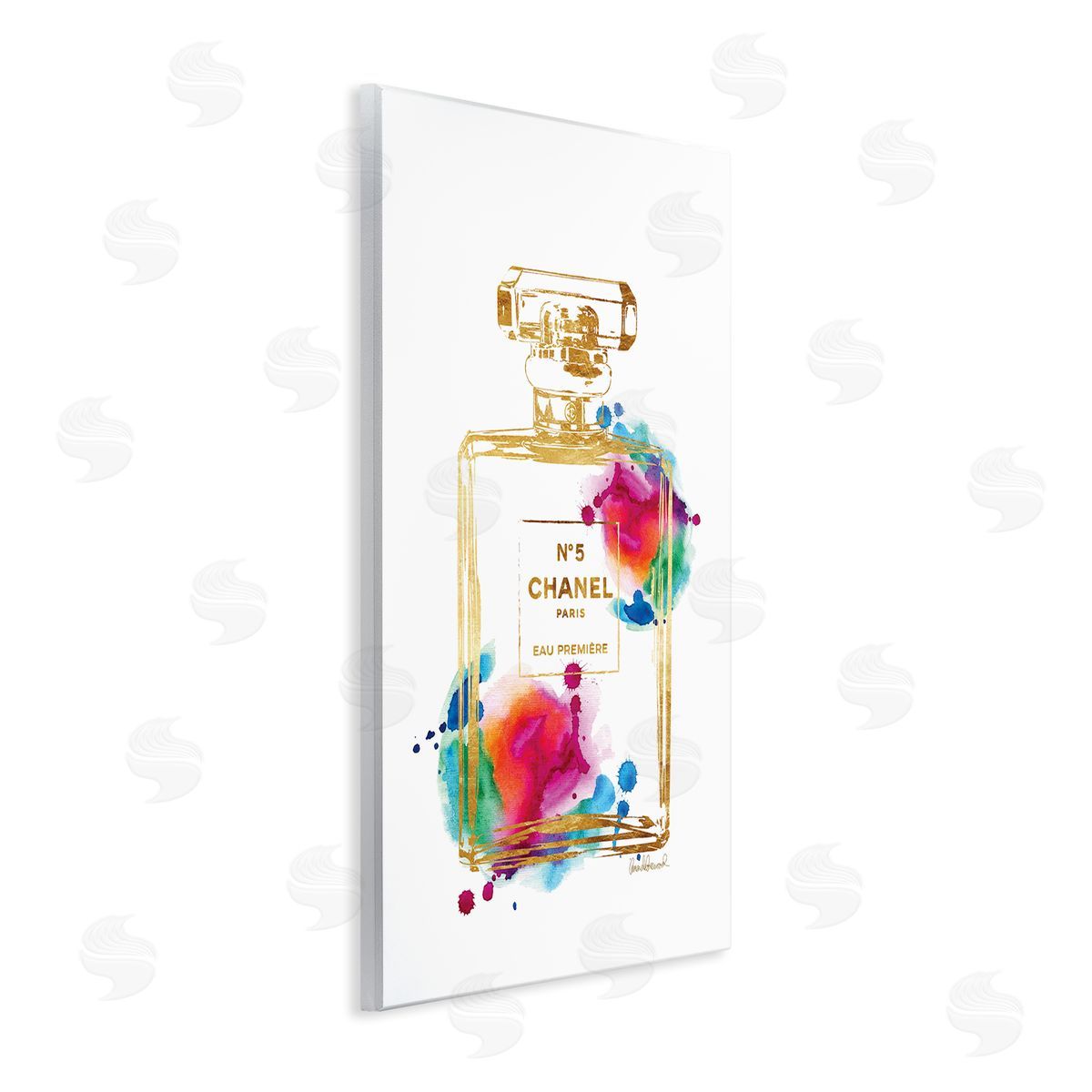 Fashion Perfume Gold Accent Wood Plaque Wall Art, Home Decor by Amanda Greenwood