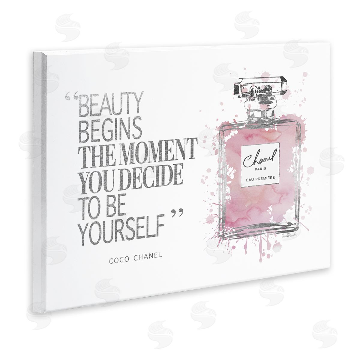 Beauty Begins Fashion Perfume Wood Plaque Wall Art, Home Decor by Amanda Greenwood