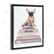 Amanda Greenwood | Watercolor Bookstack French Bulldog