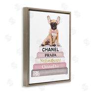 Amanda Greenwood | Watercolor Bookstack French Bulldog