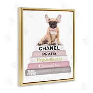 Amanda Greenwood | Watercolor Bookstack French Bulldog