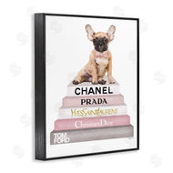 Amanda Greenwood | Watercolor Bookstack French Bulldog