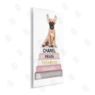 Amanda Greenwood | Watercolor Bookstack French Bulldog