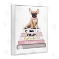 Amanda Greenwood | Watercolor Bookstack French Bulldog