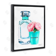 Amanda Greenwood | Teal Perfume Bottle and Peonies