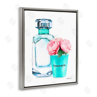 Amanda Greenwood | Teal Perfume Bottle and Peonies