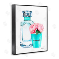 Amanda Greenwood | Teal Perfume Bottle and Peonies