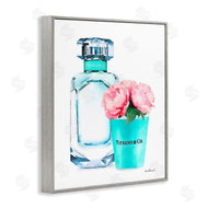 Amanda Greenwood | Teal Perfume Bottle and Peonies