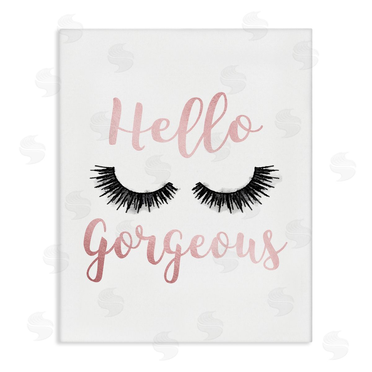 Hello Gorgeous Black Eyelashes Canvas Wall Art, Home Decor by Amanda Greenwood