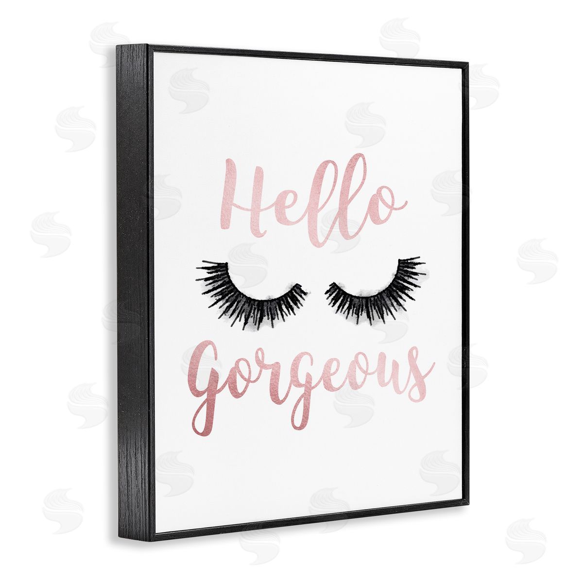 Hello Gorgeous Black Eyelashes Black Frame Print Wall Art, Home Decor by Amanda Greenwood