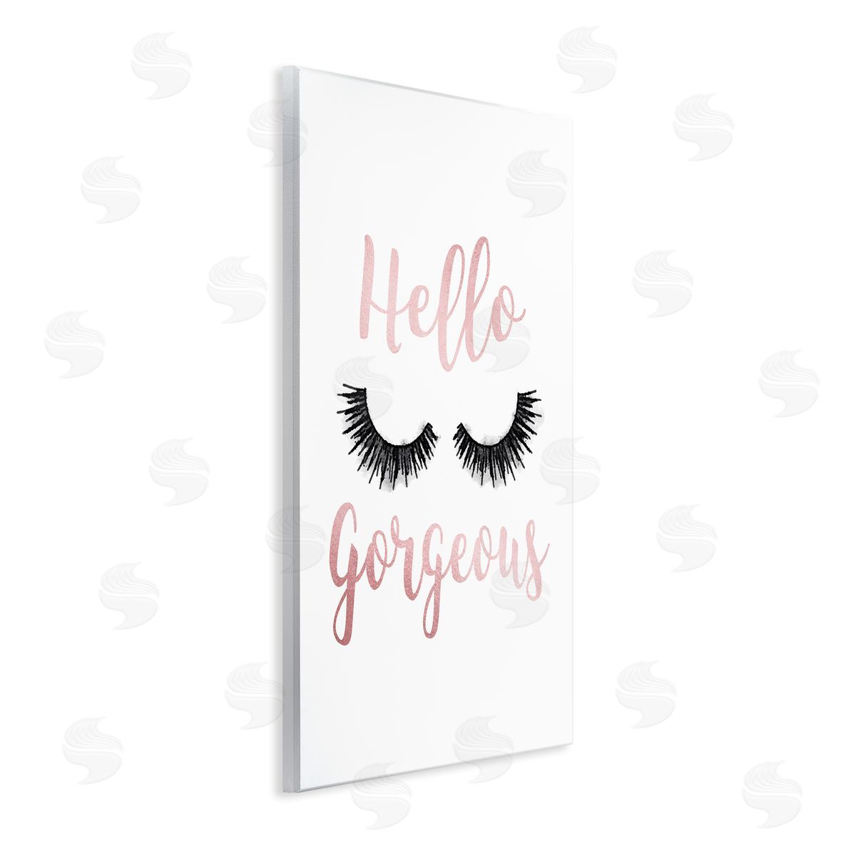 Hello Gorgeous Black Eyelashes Wood Plaque Wall Art, Home Decor by Amanda Greenwood