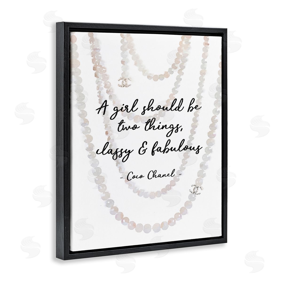 Classy & Fabulous Fashion Quote Black Floating Frame Canvas Wall Art, Home Decor by Amanda Greenwood
