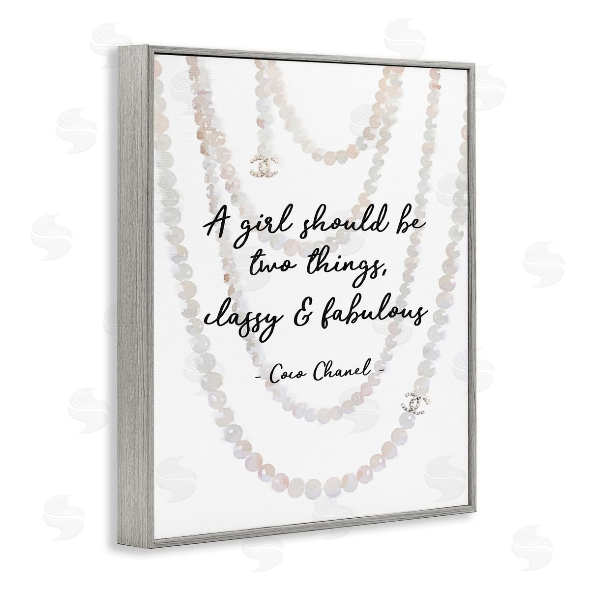 Classy & Fabulous Fashion Quote Grey Frame Print Wall Art, Home Decor by Amanda Greenwood