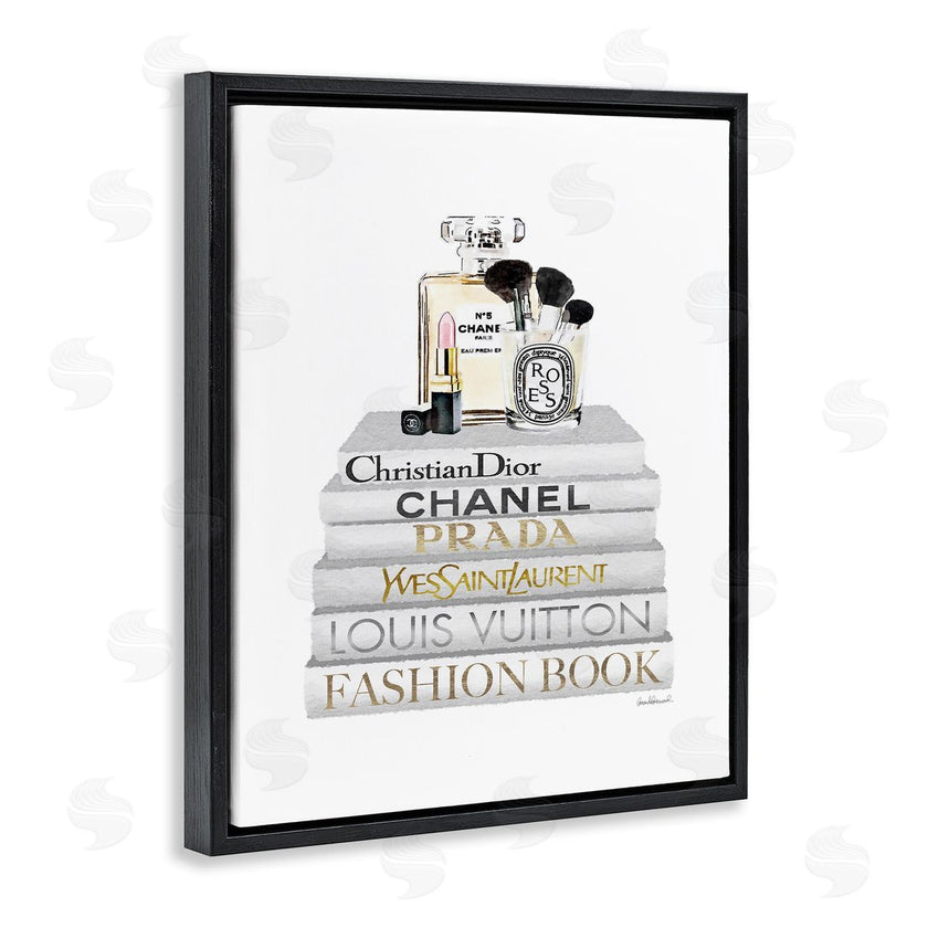 Amanda Greenwood | Bookstack with Makeup Accessories