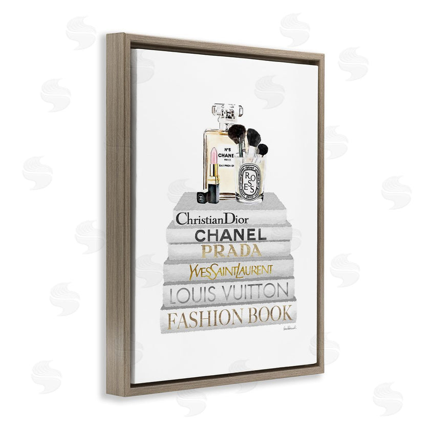 Amanda Greenwood | Bookstack with Makeup Accessories