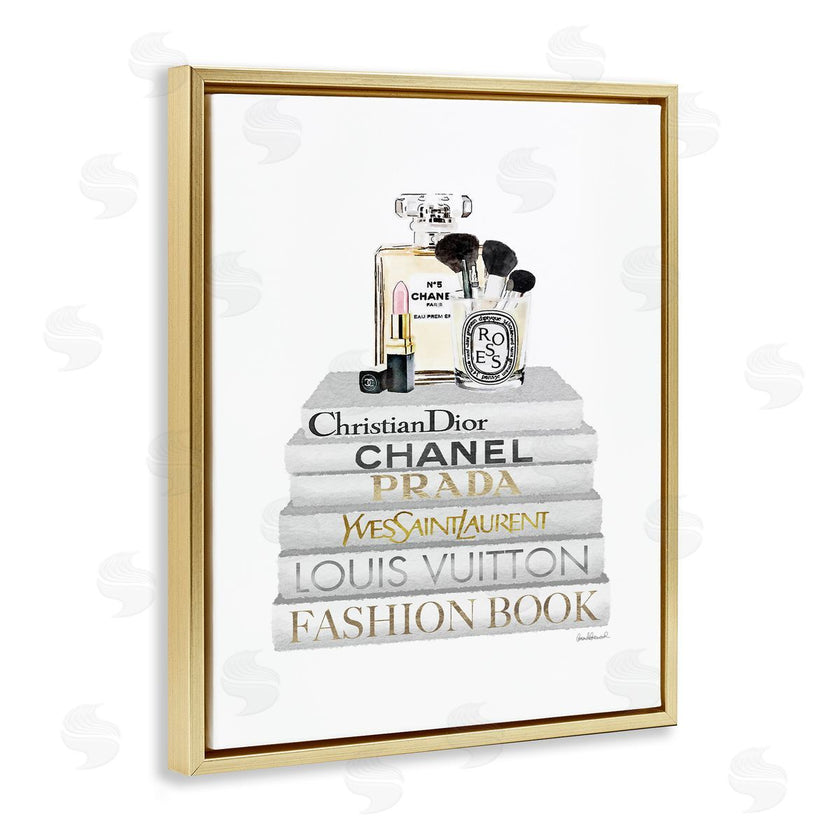 Amanda Greenwood | Bookstack with Makeup Accessories