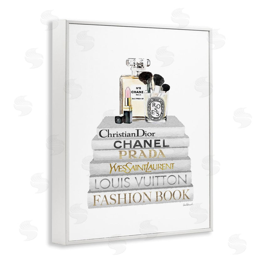Amanda Greenwood | Bookstack with Makeup Accessories