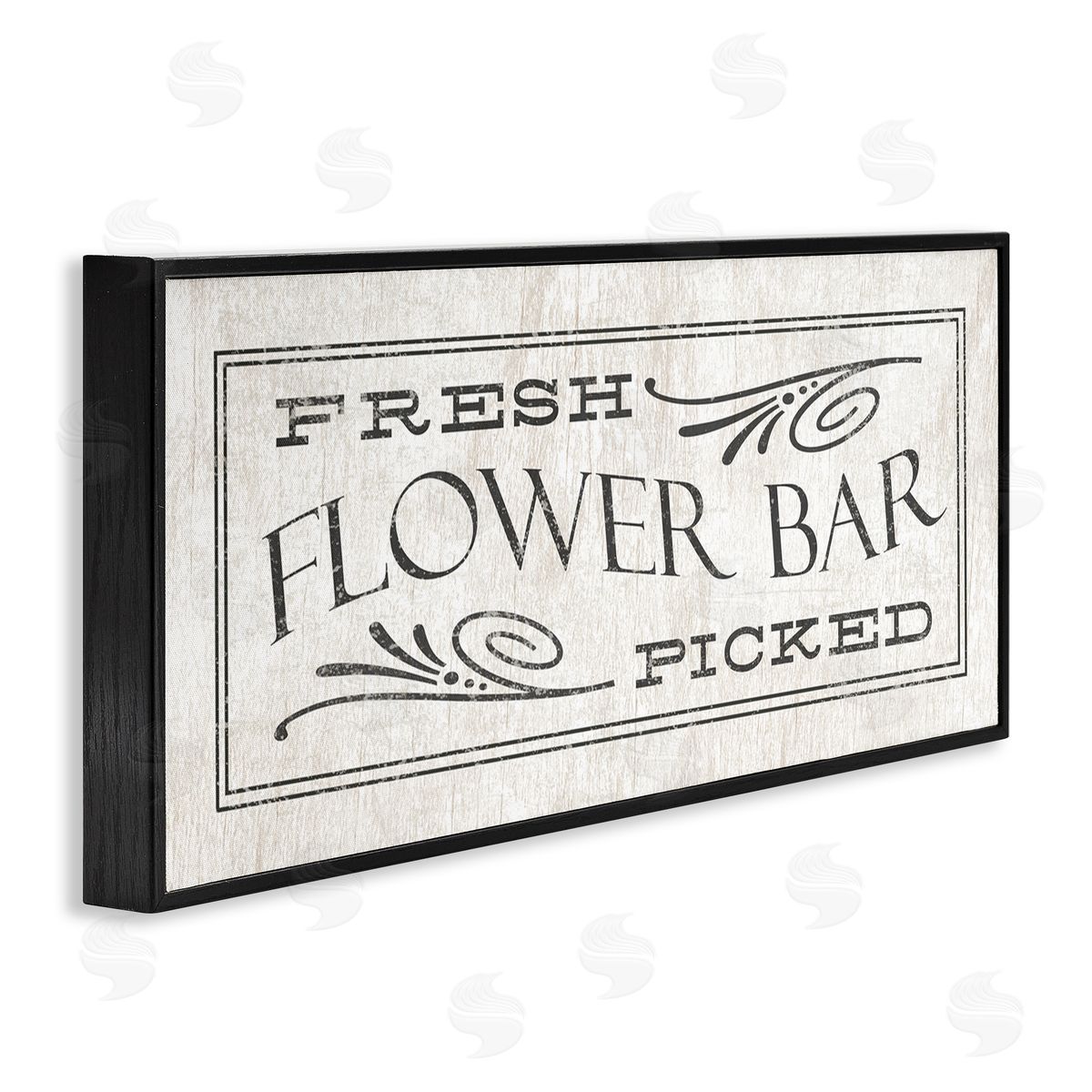 Fresh Picked Flower Bar Sign Black Frame Print Wall Art, Home Decor by Stupell Studio