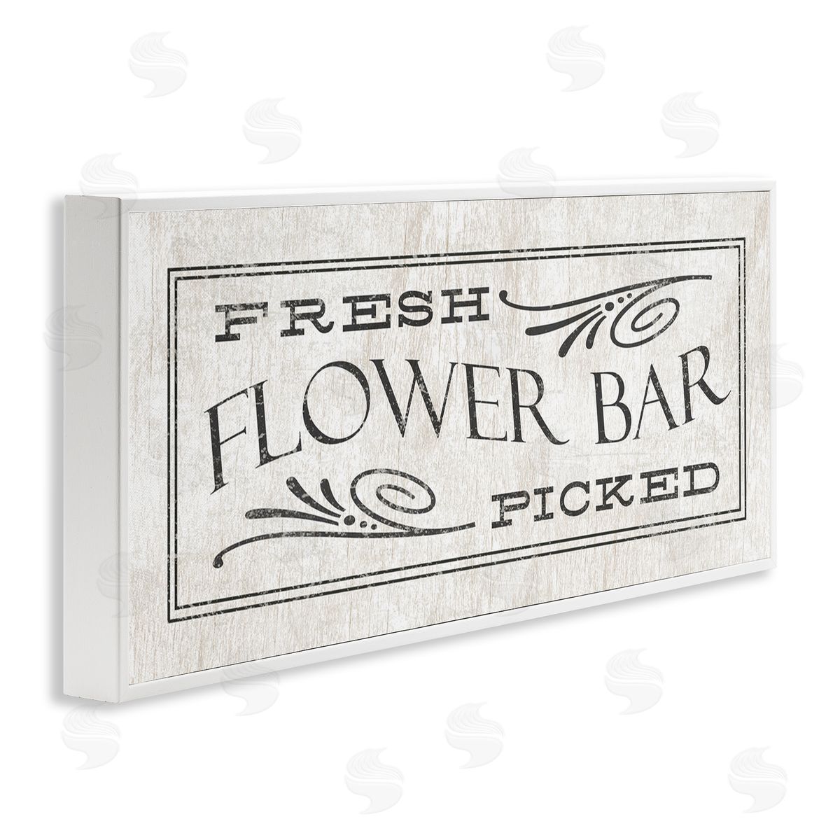 Fresh Picked Flower Bar Sign White Frame Print Wall Art, Home Decor by Stupell Studio