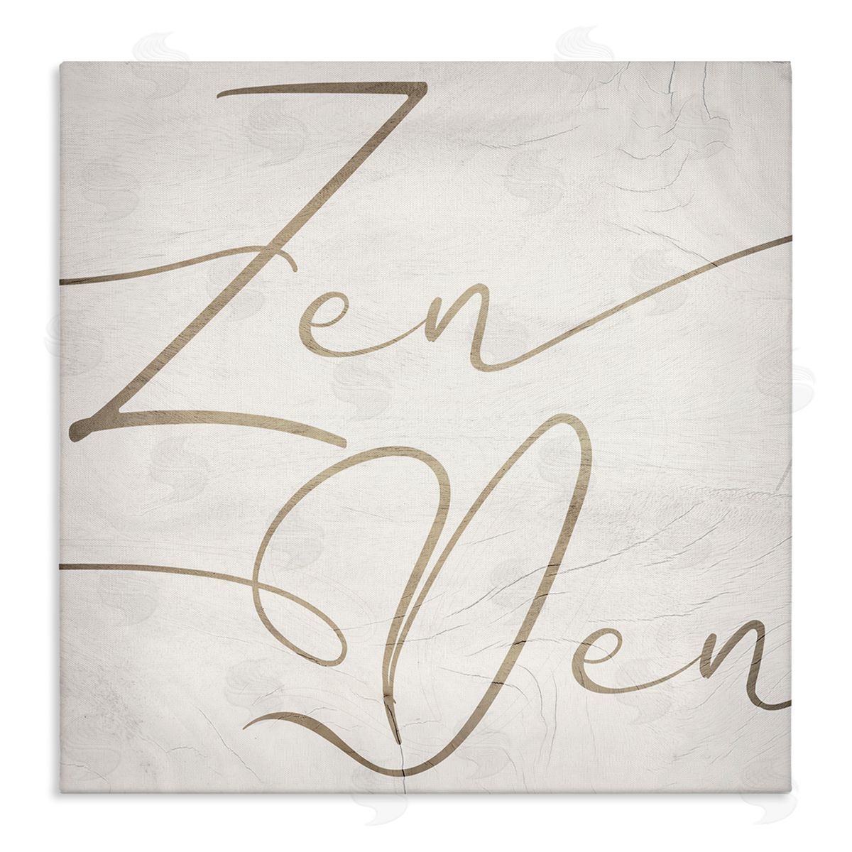 Stupell Studio Zen Den Phrase Minimal Rustic Cursive Typography Stretched Canvas Wall Art Print
